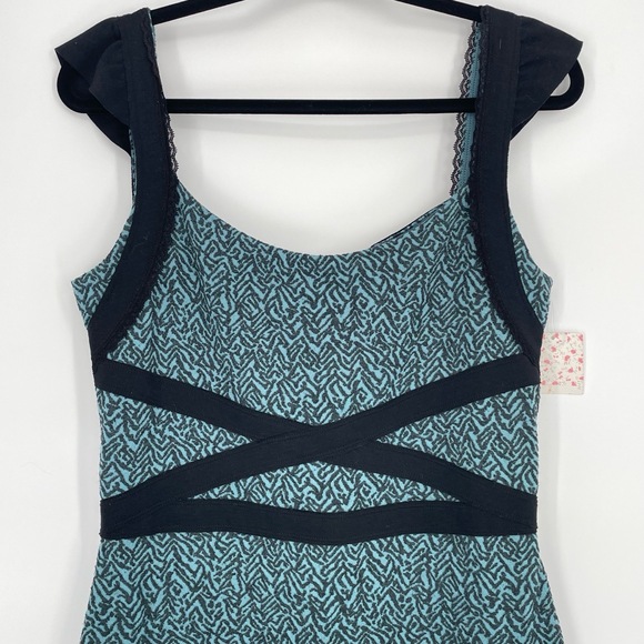 Free People Women's Bodycon Mini Dress Animal Print Sleek Party Chic Size L - Picture 4 of 13